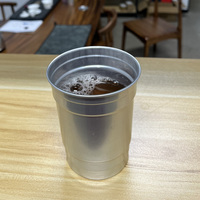 Muestras Gratis, Vasos Desechables de Aluminio Reciclable de 12 oz (350 ml) y 16 oz (500 ml), Color Plateado Anodizado