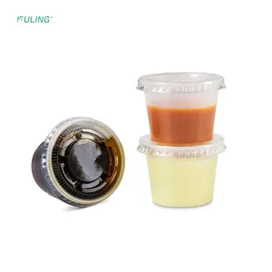 Fuling 1oz/1.5oz/2oz/3oz daldırma sosu salata sosu konteyner, jello Shot/çeşni bardaklar, tek kullanımlık Mini porsiyon kupası