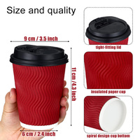 Gobelets en papier jetables personnalisés 8oz 12oz 16oz, gobelets en papier à paroi ondulée, gobelets en papier pour café
