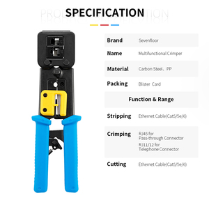 Alicates crimpadores de mano <span class=keywords><strong>para</strong></span> conectores Ethernet de paso, de acero inoxidable, grado industrial, <span class=keywords><strong>para</strong></span> cortar y pelar, <span class=keywords><strong>herramienta</strong></span> de crimpado RJ45 - Product Image 2