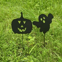 Décorations de jardin modernes en fer en forme de citrouille, conçues pour des projections visuelles d'horreur en extérieur pendant les nuits d'automne