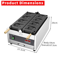 Gaufrier électrique professionnel en acier inoxydable, design dessin animé tête de chien, haute productivité, 220V, Nouveau