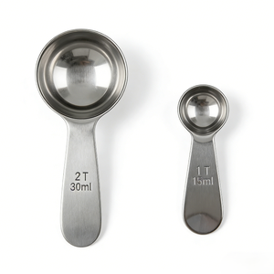 Cuillère à épices et cuillère à dessert réutilisables en acier inoxydable extra petites, mini-cuillère à glace, adaptées au café et au thé - Product Image 1