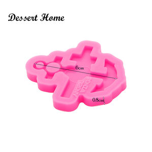 DY0263 מבריק מיני מספריים Keychain סיליקון עוגן עובש, שוקולד יצק סוכר קרפט תבניות DIY עוגת - Product Image 5