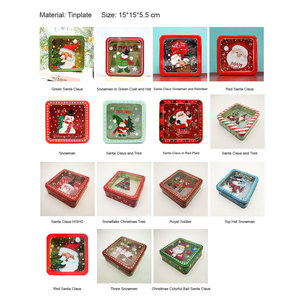 Christmas Cookie <strong>Tin</strong> 2-Layer Airtight <strong>Metal</strong> Storage Box with Santa <strong>Print</strong> 6.5\&quot; Matte Square for Holiday Baking and Gifts - Product Image 6