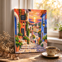 Peinture par numéros moderne à faire soi-même, paysage imprimé, 40x50cm, sur toile de coton, avec pinceaux, pour décoration intérieure adulte, encadrée