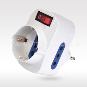 Adaptateur rotatif, Spina Adattatore Rotante. Prise Spina 10A 2P+<span class=keywords><strong>T</strong></span> + 1 Prise 2P+<span class=keywords><strong>T</strong></span> 10A Schuko avec interrupteur - Product Image 3