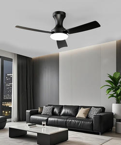 Ventilateur de plafond intelligent minimaliste de 42 pouces, commande par application/télécommande, design noir à 3 pales, lumière LED à intensité variable, moteur DC silencieux <30 dB, 6 vitesses - Product Image 6