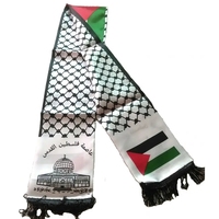 Bufanda de Poliéster Satinado con Mapa de la Bandera de Palestina para Decoración de Eventos, Departamento Musulmán, Temporada de Primavera, con el Castillo de Palestina