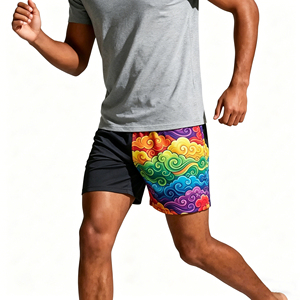 Classic Fit Gym Shorts Men Quick Dry Soft Fabric Athletic Sportwear with Elastic Waist and Adjustable Drawstring Daily Workout - Product Image 1