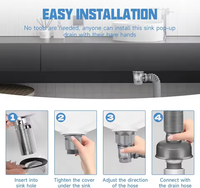 Kit de vidange d'évier de cuisine et salle de bain avec siphon, personnalisé en usine, moderne, chromé, facile à nettoyer, avec tuyau de drainage extensible