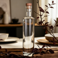 Bouteille en verre cristallin de qualité supérieure de 700 ml et 500 ml avec fond épaissi pour la vodka, le rhum, le whisky, spiritueux et liqueurs vides haut de gamme