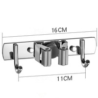 CANWAY 2 pièces, support mural robuste en acier inoxydable avec 1 étagère et 1 crochet pour balais et serpillères, pour la maison, la cuisine, le jardin, la buanderie