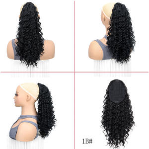 Stock prêt perruque femme petite queue de cheval bouclée haute fibre haute température moelleuse de style vague profonde pour le commerce extérieur transfrontalier - Product Image 3