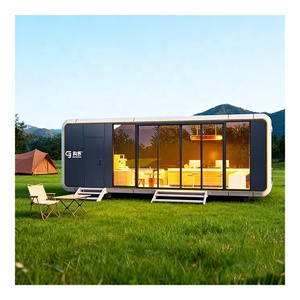 モダンな20ft 40ftプレハブスチール輸送コンテナホームアップルキャビン屋外モバイルスタジオオフィス寝室ポッドハウス - Product Image 1