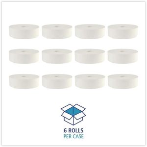 Boardwalk 6102 JRT Bath Tissue 2000 Feet/<b>roll</b> 6 <b>Rolls</b>/Carton Soft Disposable 4Ply Toilet <b>Paper</b> 2Ply White - Product Image 4