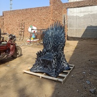 Fauteuil d'appoint artistique en FRP de haute qualité, style Trône de Fer de Game of Thrones, pour salon, chambre ou hôtel