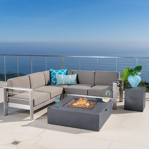 Elegante Conjunto de Sillones de Jardín de Aluminio Cepillado para Hotel, Muebles Modernos de Exterior, Sofá de Patio de Acero Inoxidable - Product Image 3