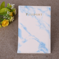 Vente en gros portefeuille de voyage porte-passeport en cuir pu couverture de passeport en marbre pour femmes couverture de porte-passeport à la mode