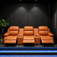 Fauteuil inclinable électrique ergonomique 4+3+2 places pour cinéma, avec doubles consoles et porte-gobelets, canapé inclinable intelligent de haute qualité