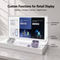 Support d'affichage pour écouteurs TWS avec rétroéclairage LED blanc personnalisé, vitrine en acrylique avec panneau publicitaire lumineux