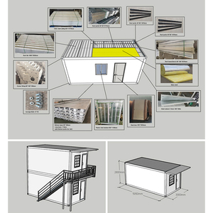 บ้านสำนักงานสำเร็จรูปแบบพกพาปรับแต่งได้ตามต้องการ ขายส่ง ประกอบง่าย บ้านคอนเทนเนอร์สำเร็จรูปแบบโมดูลาร์ ห้องนั่งเล่นแบบแซนวิช - Product Image 4