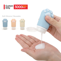 MOQ 3000 pièces – Bouteille de voyage en silicone écologique, étanche, portable, avec ventouse, anti-fuite, rechargeable, pour shampoing