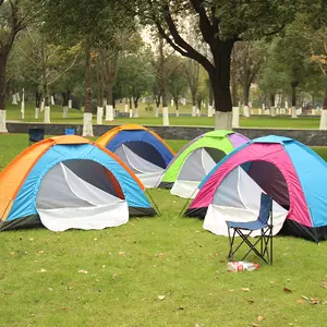 야외 하이킹 방수 캔버스 접이식 단일 경량 자동 캠핑 텐트