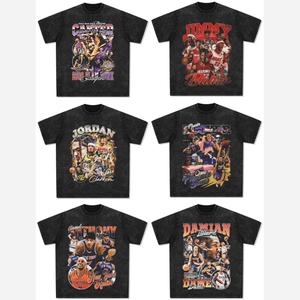 Camiseta de atleta con estampado de estrellas, estilo urbano, holgada y casual, con efecto vintage desgastado, de manga corta. - Product Image 1