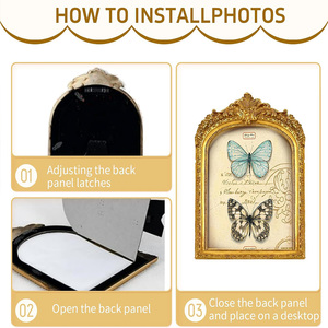 Vàng cong trang trí công phu cổ điển hình ảnh khung, duyên dáng Baroque nhựa chân dung khung ảnh, phong cách Châu Âu - Product Image 4