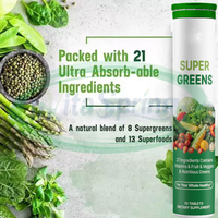 Comprimés effervescents VitaSpring OEM Supergreens, compléments alimentaires minceur à base de superaliments, superaliments naturels en comprimés effervescents
