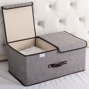 Caja de Almacenamiento de Ropa de Lino de Alta Calidad, Caja de Almacenamiento de Juguetes para el Hogar, Cesta de Almacenamiento de Ropa, Caja Organizadora Plegable con Asa - Product Image 5