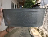 Kotak Pot bunga logam, Pot bunga galvanis penanam baja luar ruangan dengan bawah taman ember bunga