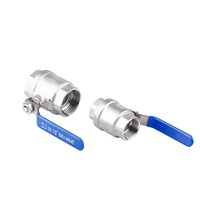 Acero inoxidable Ss 1000 Wog 304 316 Ss316 2 PC 2 piezas Válvula de bola de dos piezas DN10 DN15 DN20 DN50