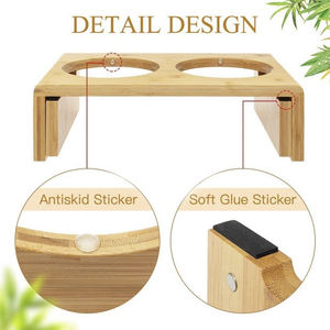 Criativo Orelhas De Gato Personalizado Bambu Ajustável Elevada Pet <span class=keywords><strong>Cat</strong></span> Tigela De Alimentação De Água Proteção Anti-Upset Cervical Pet <span class=keywords><strong>Bowl</strong></span> - Product Image 5