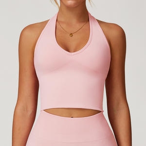 Débardeurs de sport pour femmes, dos nu, col en V, respirants, bretelles halter, soutien élevé, <span class=keywords><strong>musculation</strong></span>, coupe ajustée, débardeurs pour femmes - Product Image 6