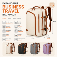 Sac à dos de voyage professionnel extensible OEM personnalisé avec compartiment pour ordinateur portable 15,6 pouces, port USB, poche humide/sèche et capacité de 30L