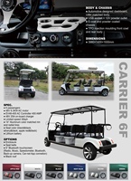 Voiturette de golf électrique HDK Carrier 6F pour six passagers, orientée vers l'avant, avec suspension premium, pour le transport de passagers dans les centres événementiels