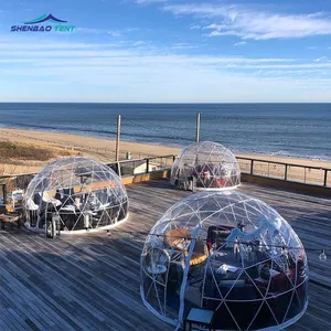 Mini Transparan PVC Geodesic Expo Kubah Bulat Atap Tenda Dijual Igloo Dome Tenda untuk Pesta