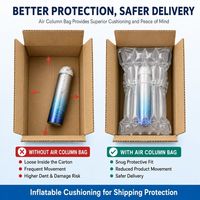 Sac gonflable personnalisé en forme de Q à 4 colonnes pour flacons de spray cosmétiques, aérosols, emballage de protection antichoc en PA/PE
