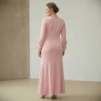 Robe sirène à manches longues avec décor floral 3D pour femmes grandes tailles, personnalisation OEM et ODM