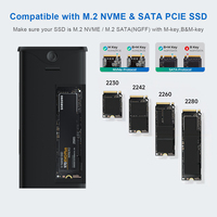 Aluminio 6 en 1 USB3.1 10Gbps CFexpress Tipo A + B SD TF Adaptador de lector de tarjetas PD Externo Tipo-C M.2 2240 2260 2280 SSD Caja