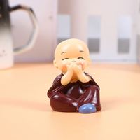 RÉSINE VOITURE TABLEAU DE BORD MAISON TABLE DÉCORATION BUBBLE HEAD MIGNON PAS DE REGARD ÉCOUTER PARLER PENSER DRÔLE KONGFU MOINE STATUES JOUETS CADEAUX
