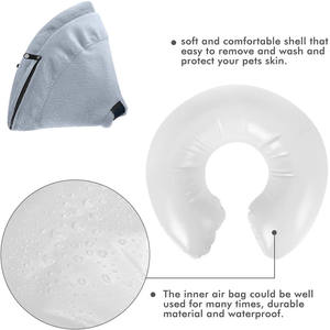 애완 동물 반대로 물린 반대로 찰상 조정가능한 방어적인 팽창식 개 콘 목 고리 - Product Image 5