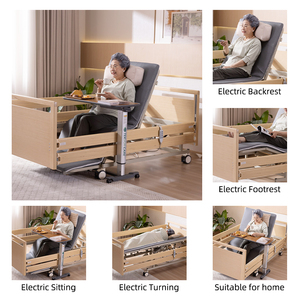 Tecforcare OEM y ODM Cama de enfermería eléctrica Cama de cuidado médico en el hogar para ancianos Cama de <span class=keywords><strong>hospital</strong></span> eléctrica de madera con giro - Product Image 2