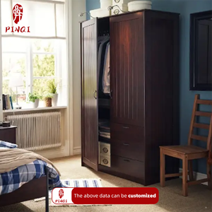 <span class=keywords><strong>Armario</strong></span> de Madera Personalizado de Diseño Nuevo con 2 Puertas y 3 Cajones, <span class=keywords><strong>Armario</strong></span> de Almacenamiento con Estantes, Armarios de Madera Modernos para Dormitorio - Product Image 5