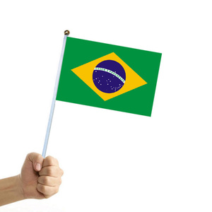 Drapeau national du Brésil populaire de petite taille, drapeau national du Brésil à tenir, drapeau national du Brésil pour supporters - Product Image 1