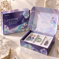 Boîte d'expédition pour bijoux en résine brillante personnalisée, boîte d'emballage en carton ondulé E-Flute avec impression CMYK pour l'expédition de cadeaux