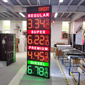 ป้ายแสดงราคาดิจิตอลแบบ LED สำหรับสถานีบริการน้ำมัน ควบคุมแบบไร้สายด้วยรีโมท RF พร้อมกล่องกันน้ำ - Product Image 1