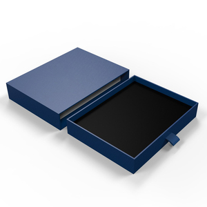 Custom Logo Navy <b>Blue</b> Rigid Paper Cardboard Sliding Drawer Gift Box Packaging for Storage and Shipping - Product Image 1